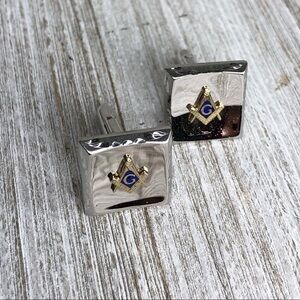 Vintage Anson Sterling Silver Freemason Cuff Links